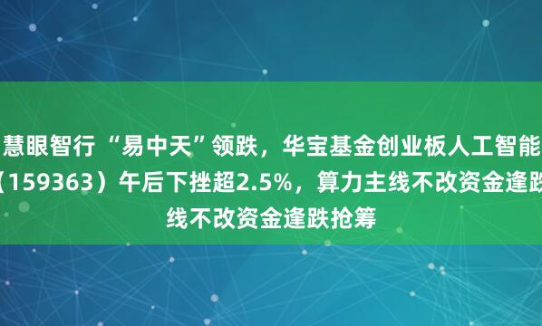 慧眼智行 “易中天”领跌，华宝基金创业板人工智能ETF（159363）午后下挫超2.5%，算力主线不改资金逢跌抢筹