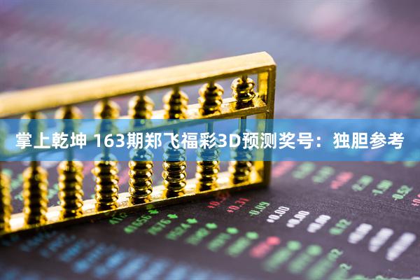 掌上乾坤 163期郑飞福彩3D预测奖号：独胆参考